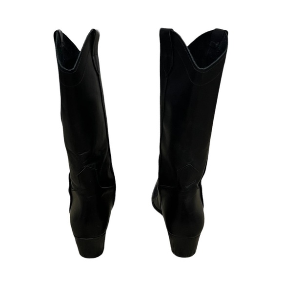 DEPP Black Pointed Toe Block Heel Cowboy Boots Size 38 Women's - Picture 9 of 10
